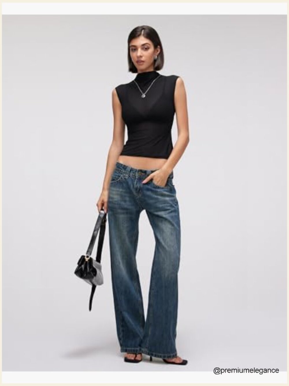 Sheer Mesh Mock Neck Tank Top - Sleeveless Sexy Going Out Top - Picture 2 of 7